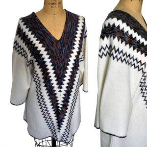 Vintage 1970s Sweater Op Art Cuddle Knit Sweater